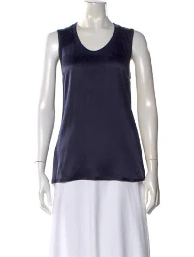 Pre-owned Brunello Cucinelli Cashmere Scoop Neck Top In Blue