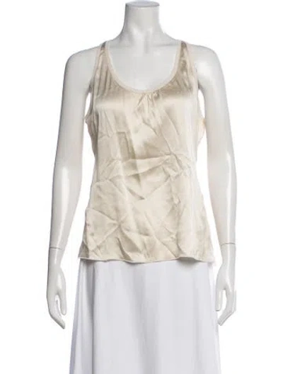 Pre-owned Brunello Cucinelli Cashmere Scoop Neck Top In Neutrals