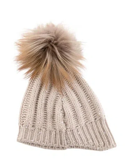 Pre-owned Brunello Cucinelli Cashmere Sequin Beanie In Neutral