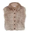 Brunello Cucinelli Cashmere Shearling Gilet In Neutral