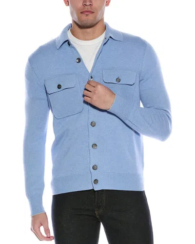 Brunello Cucinelli Cashmere Shirt Jacket In Blue