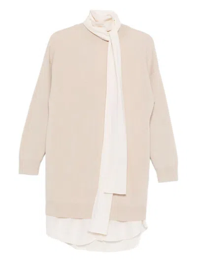 Brunello Cucinelli Cashmere Short Dress In Neutral