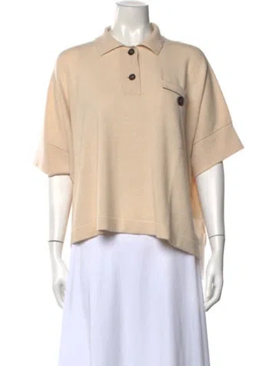 Pre-owned Brunello Cucinelli Cashmere Short Sleeve Polo In Neutral