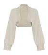 Brunello Cucinelli Cashmere Shrug Cardigan In Cool Beige