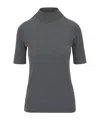 Brunello Cucinelli Short Sleeve Mock-neck Sweater In Black