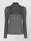 Brunello Cucinelli Cashmere Silk Blend Roll Neck Sweater In Gray