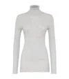 Brunello Cucinelli Cashmere-silk-blend Rollneck Sweater In Gray