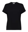 Brunello Cucinelli Cashmere-silk-blend T-shirt In Black