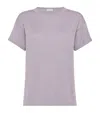 Brunello Cucinelli Women `sparkling` Cashmere And Silk Lightweight T-shirt In Purple