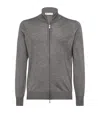 Brunello Cucinelli Cashmere-silk Cardigan In Grey