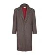 Brunello Cucinelli Cashmere And Silk Single Breasted Coat In Brown