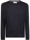 Brunello Cucinelli Men's Cashmere Silk Crew Neck Sweater In Blue