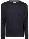 Brunello Cucinelli Men's Cashmere Silk Crew Neck Sweater In Blue