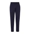 Brunello Cucinelli Cashmere-french Terry Silk Sweatpants In Blue