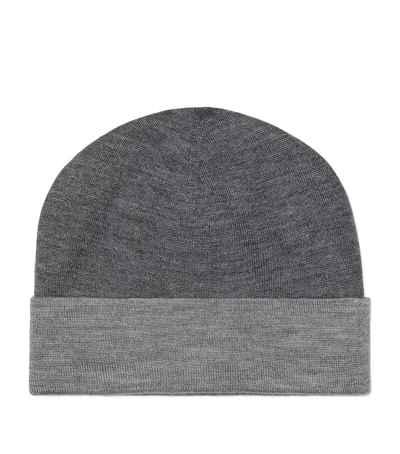 Brunello Cucinelli Cashmere-silk Knitted Beanie In Grey