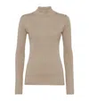 Brunello Cucinelli Cashmere Blend Glitter Crewneck Sweater In Brown