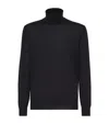 Brunello Cucinelli Lightweight Turtleneck Sweater In Cashmere And Silk In Black