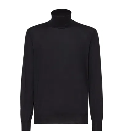 BRUNELLO CUCINELLI SILK-CASHMERE ROLLNECK SWEATSHIRT