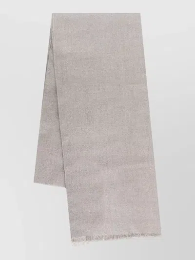 Brunello Cucinelli Cashmere Silk Scarf Lightweight Soft Texture In Gray