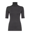 Brunello Cucinelli Roll-neck Top In Grey