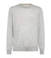 Brunello Cucinelli Light Grey Virgin Wool And Cashmere Jumper In Grey