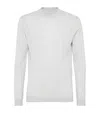 Brunello Cucinelli Grey Cashmere And Silk Sweater In White