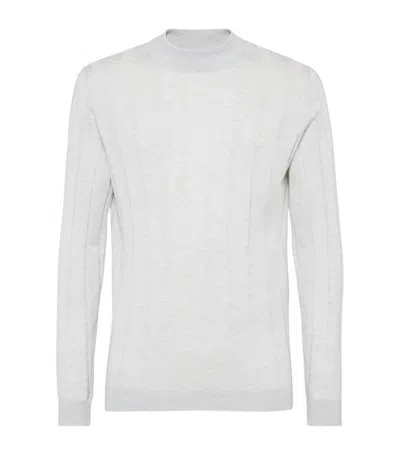 Brunello Cucinelli Cashmere-silk Sweater In White