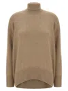 Brunello Cucinelli Cashmere-silk Sweater With All-over Sequin Appliqué In Neutral