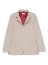 Brunello Cucinelli Cashmere Single-breasted Blazer In Neutral