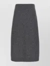 Brunello Cucinelli Longuette Midi Skirt In Stretch Cashmere In Gray