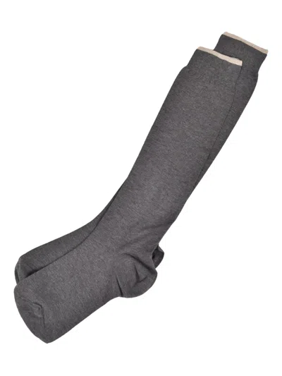 Brunello Cucinelli Cashmere Socks In Gray