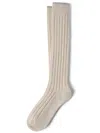Brunello Cucinelli Cashmere Rib-knit Socks In Neutrals