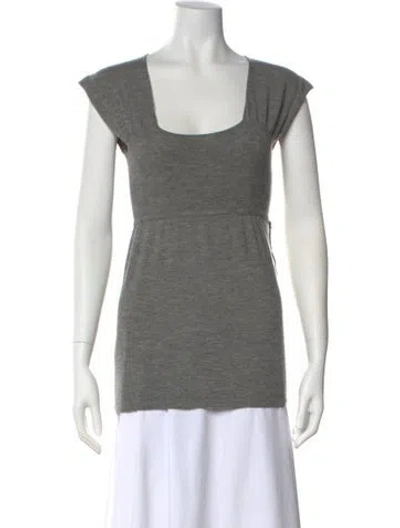 Pre-owned Brunello Cucinelli Cashmere Square Neckline Sweater In Gray