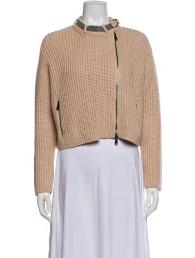 Pre-owned Brunello Cucinelli Cashmere Striped Jacket In Neutral