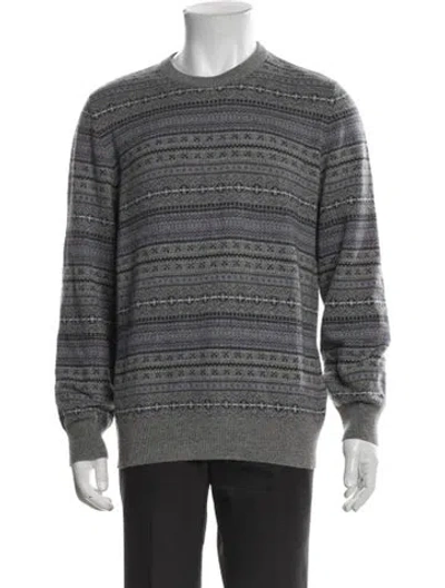 Pre-owned Brunello Cucinelli Cashmere Striped Pullover In Gray