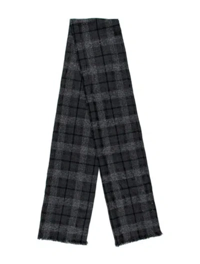 Pre-owned Brunello Cucinelli Cashmere Striped Scarf In Black