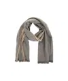 Brunello Cucinelli Cashmere Striped Scarf In Gray