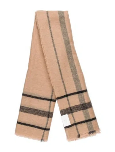 Pre-owned Brunello Cucinelli Cashmere Striped Scarf In Neutral