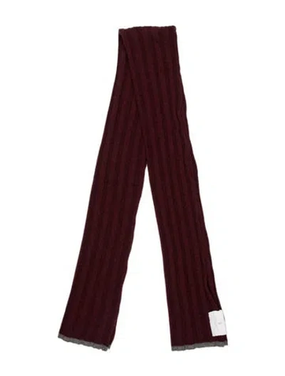 Pre-owned Brunello Cucinelli Cashmere Striped Scarf In Purple