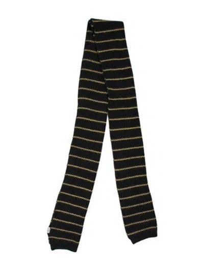 Pre-owned Brunello Cucinelli Cashmere Striped Scarf W/ Tags In Black
