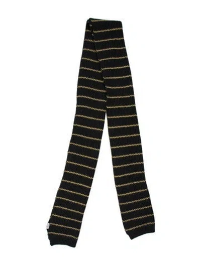 Pre-owned Brunello Cucinelli Cashmere Striped Scarf W/ Tags In Black