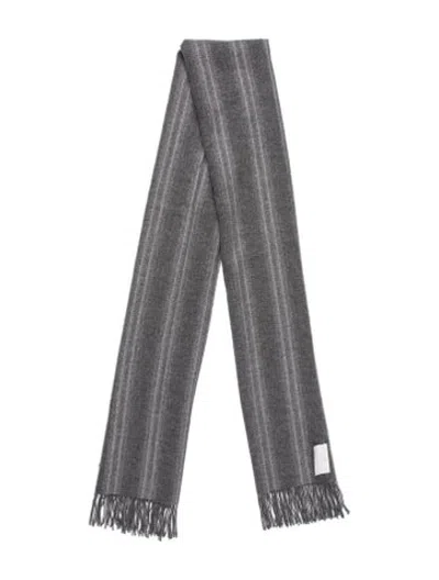 Pre-owned Brunello Cucinelli Cashmere Striped Shawl W/ Tags In Grey