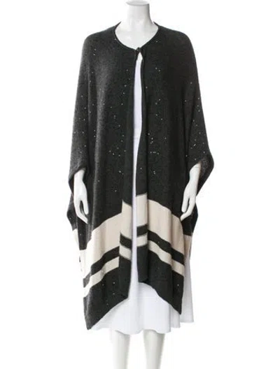Pre-owned Brunello Cucinelli Cashmere Striped Sweater In Black