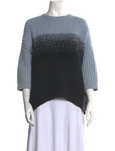 Pre-owned Brunello Cucinelli Cashmere Striped Sweater In Blue