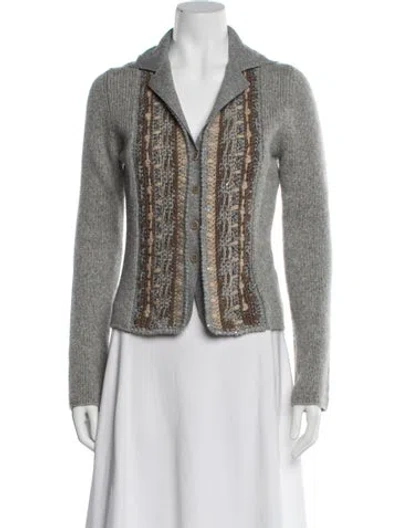 Pre-owned Brunello Cucinelli Cashmere Striped Sweater In Gray