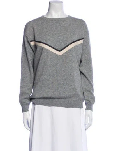 Pre-owned Brunello Cucinelli Cashmere Striped Sweater In Gray