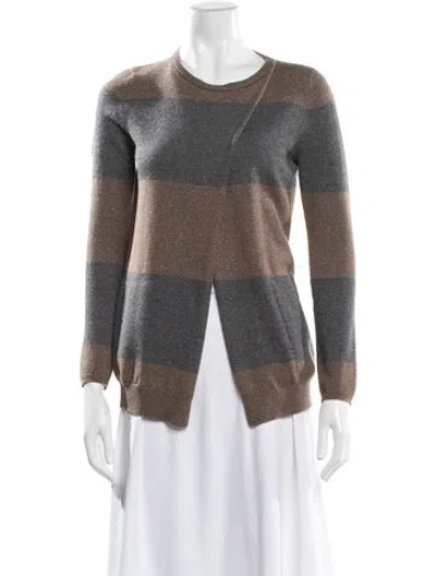 Pre-owned Brunello Cucinelli Cashmere Striped Sweater In Gray