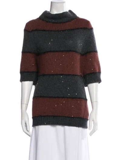 Pre-owned Brunello Cucinelli Cashmere Striped Sweater In Multi