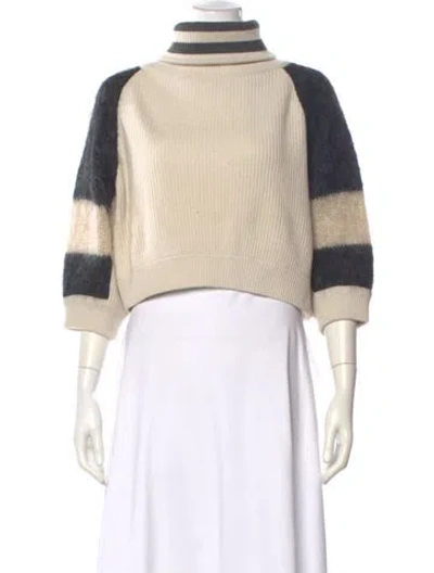 Pre-owned Brunello Cucinelli Cashmere Striped Sweater In Neutral