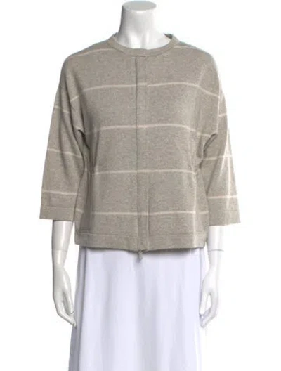 Pre-owned Brunello Cucinelli Cashmere Striped Sweater In Neutral